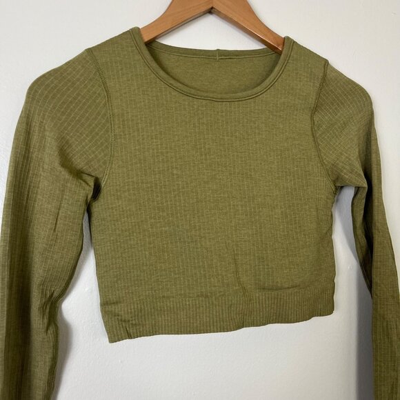 Lululemon Athletic Ebb To Street Long Sleeve Shirt Bronzed Green Women’s Size 4 - Picture 3 of 8